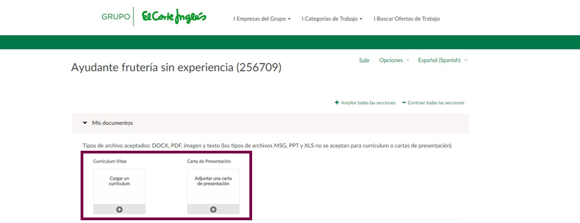 trabajar en el corte ingles