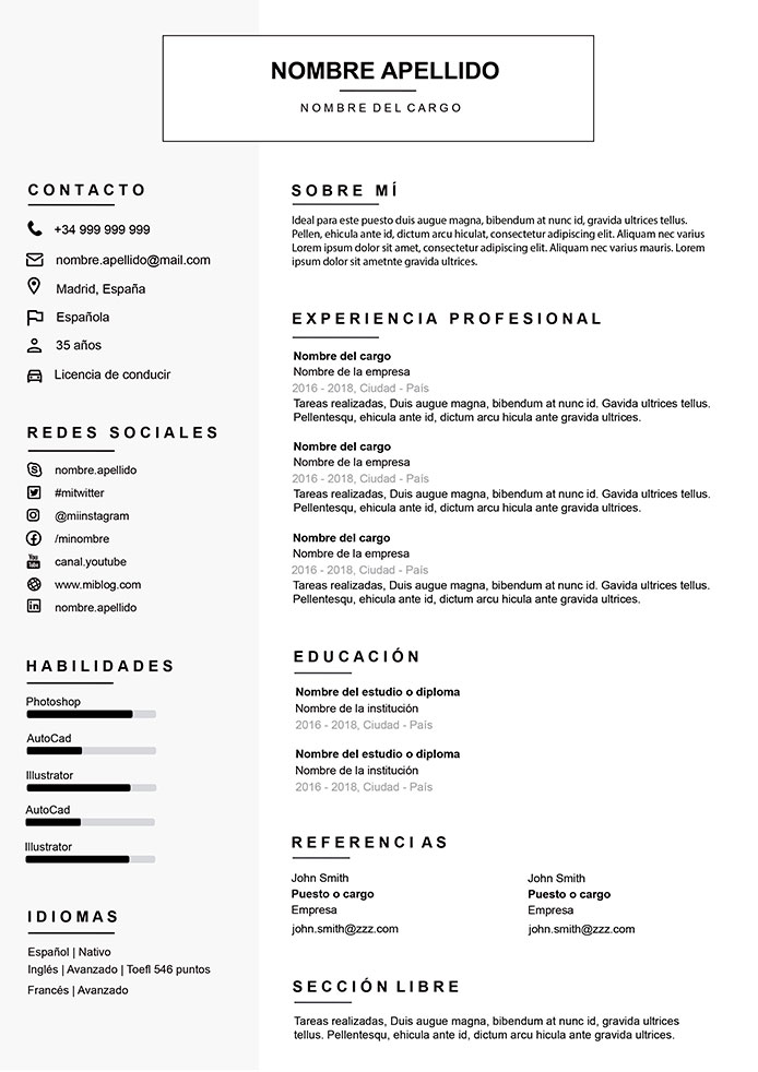 plantilla curriculum toronto