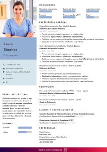 ejemplo de curriculum enfermera