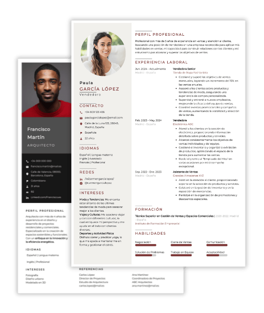 Plantillas de currículum para descargar en CVcrea